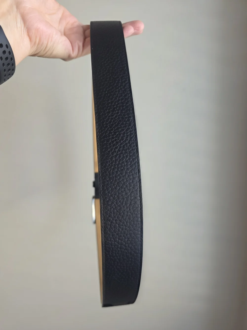 NWT Cole Haan Black Pebbled Leather Belt Size 36